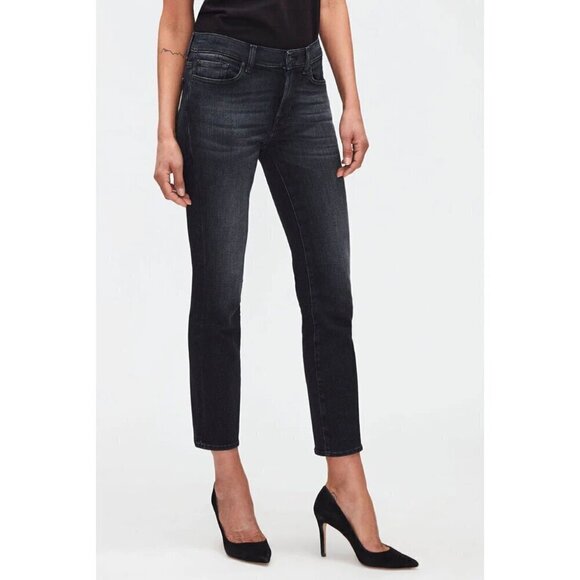 7 for All Mankind Women's size 27 Black Roxanne Ankle Stretch Jeans - Picture 1 of 13